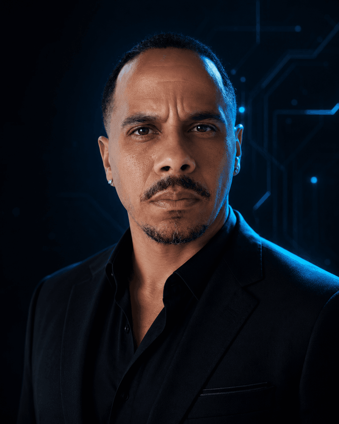 Portrait of Sam Paniagua, the senior AI engineer behind Turing Arte